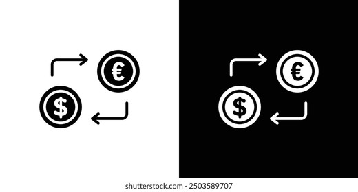 Money exchange icon Flat vector set outline