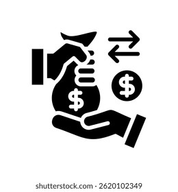 Money Exchange Icon Glyph Vector Illustration