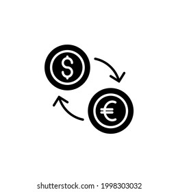 Money exchange icon illustration glyph style