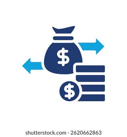 Icono de cambio de dinero Ilustración vectorial mixta