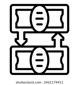 Money exchange icon outline vector. Plan risk. Security change