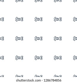 money exchange icon pattern seamless white background. Editable outline money exchange icon. money exchange icon pattern for web and mobile.