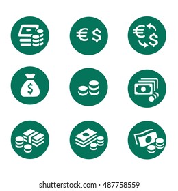 Money exchange, icon set Vector illustration.