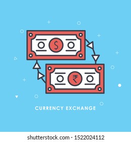 
Money exchange icon. Simple illustration of money exchange vector icon for web design isolated on blue background