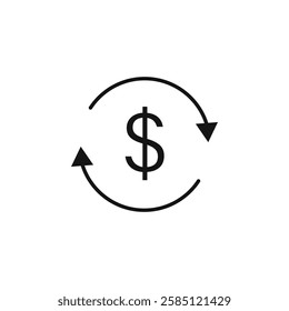 Money exchange icon. simple thin line vector icon