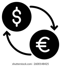 Money Exchange Icon in Solid Style
