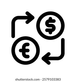 money exchange icon. vector line icon for your website, mobile, presentation, and logo design.