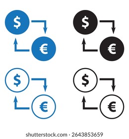 Vetor do ícone de troca de moeda. Money exchange solid and line icon. vetor illustration. eps file. (em inglês) Portal da política 