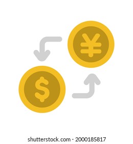 Money exchange ( Japanese yen and U.S. dollar ) vector icon illustration
