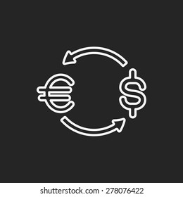 money exchange line icon