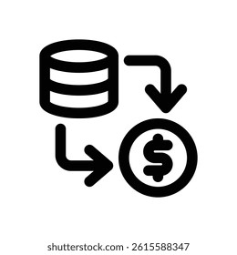 money exchange line icon. Clean and minimalist vector icon for websites, mobile apps, presentations, and logos. Fully scalable and customizable for any project.