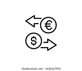 Money exchange line icon. Vector symbol in trendy flat style on white background. Web sing for design.