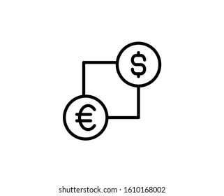 Money exchange line icon. Vector symbol in trendy flat style on white background. Web sing for design.