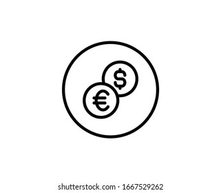 Money exchange line icon. Vector symbol in trendy flat style on white background. Web sing for design.