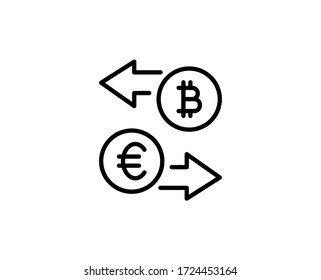 Money exchange line icon. Vector symbol in trendy flat style on white background. Web sing for design.