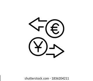 Money exchange line icon. Vector symbol in trendy flat style on white background. Web sing for design.