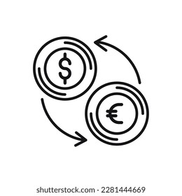 money exchange line isolated icon
