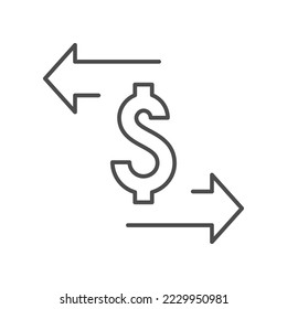 Money exchange line outline icon