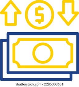 Money Exchange Line Two Color Vector Icon Design