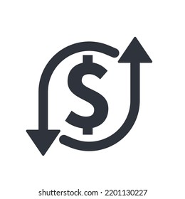 Money exchange rate icon on a white background. Vector illustration