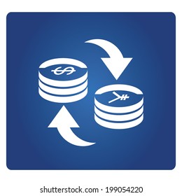 money exchange symbol, dollar and yuan currency exchange