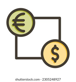 Money Exchange Thick Line Filled Colors For Personal And Commercial Use.
