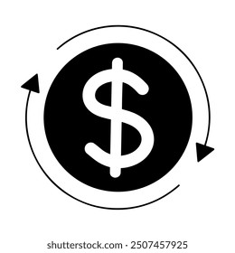 money exchange transfer icon isolated on transparent png background. vector