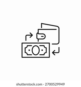 Icono de transferencia de dinero Vector de signo