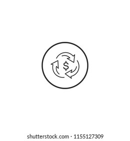 Money exchange vector icon