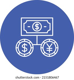 Icono vectorial de Money Exchange. Se puede usar para imprimir, móviles y aplicaciones web.