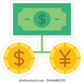 Money Exchange vector icon. Can be used for printing, mobile and web applications.