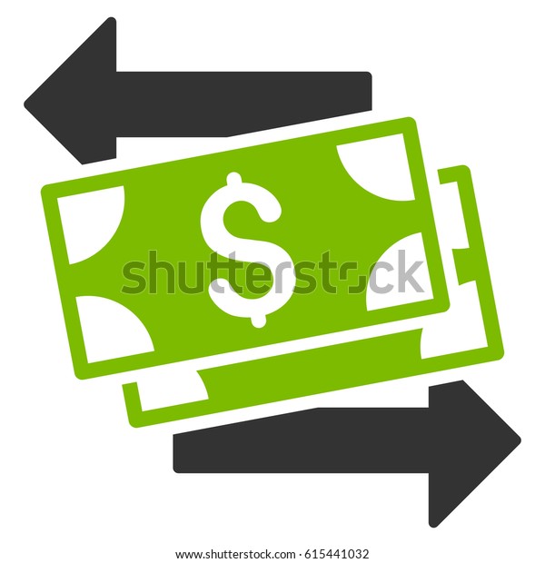 Money Exchange Vector Icon Flat Bicolor Stock Vector (Royalty Free ...