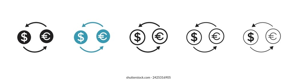 Money Exchange Vector Icon Set. Currency Swap Vector Symbol for UI Design.