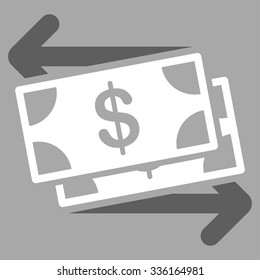 Money Exchange vector icon. Style is bicolor flat symbol, dark gray and white colors, rounded angles, silver background.