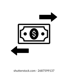 Ícone Money Exchange Vetor que pode facilmente modificar ou editar

