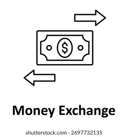 Icono de Vector de cambio de dinero que puede modificarse o editarse fácilmente
