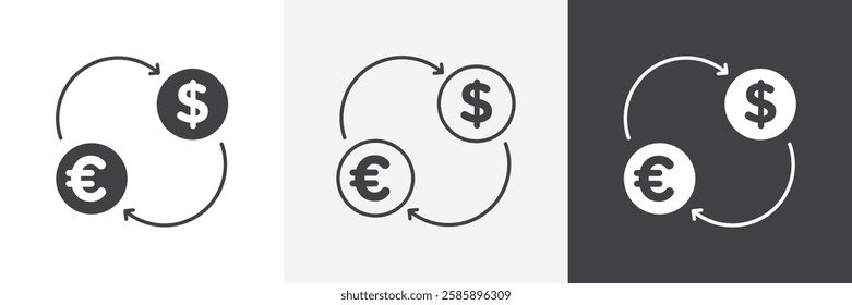 Money exchange vector icons collection graphic designs for ui designs