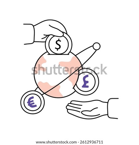 Money exchange Vector Style Illustrations 