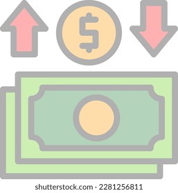 Money ExchangeLine Filled Light Vector Icon Design