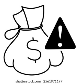 money exclamation mark icon sign vector
