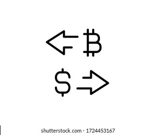 Money exhange line icon. Vector symbol in trendy flat style on white background. Web sing for design.