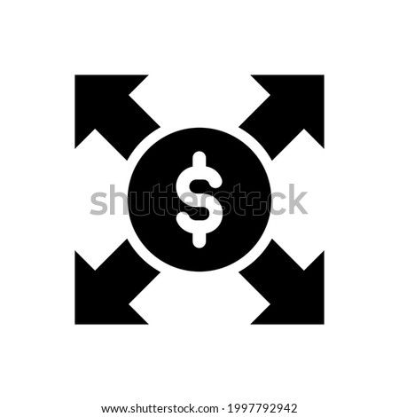 money expand. money icon with maximize arrow