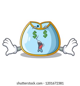 Money eye baby bib isolated on the mascot