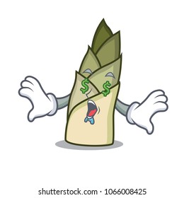 Money eye bamboo shoot mascot cartoon