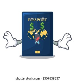 Money eye blue passport isolated with the cartoons