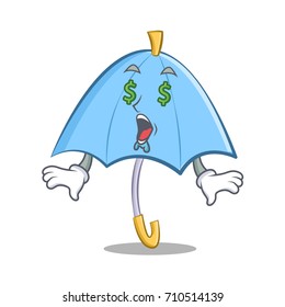 Money eye blue umbrella character cartoon