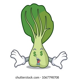 Money eye bok choy mascot cartoon