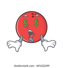 Money eye bowling ball character cartoon