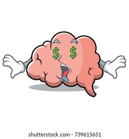 Money eye brain character cartoon mascot