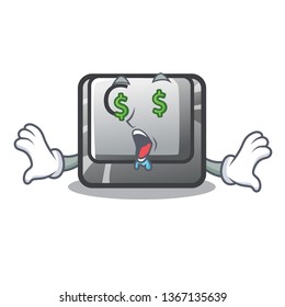 Money eye button C installed on cartoon computer